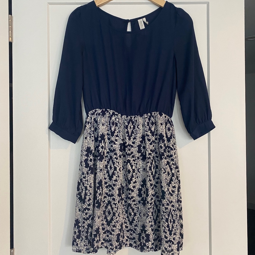 Navy A-line Mini Dress